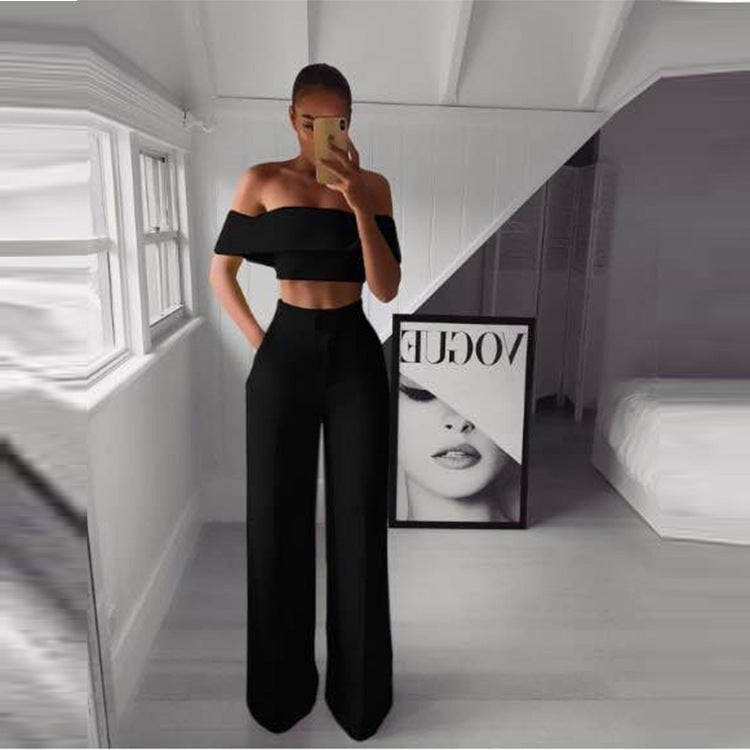 Women Strapless and Wide Leg Pants Sexy Two Piece Outfits - Sport Girls USA