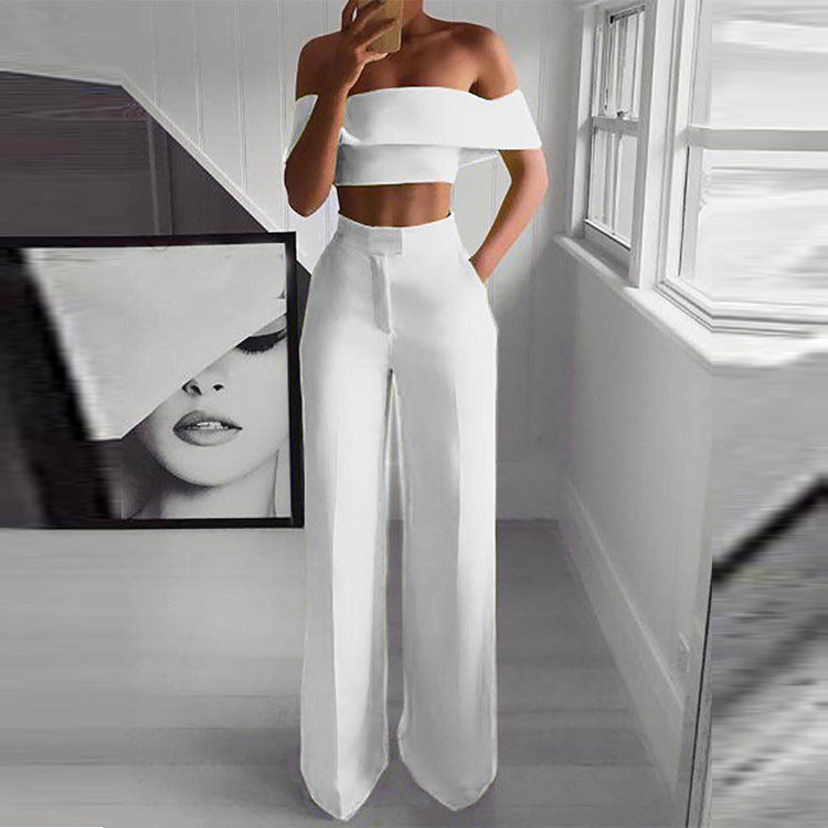 Women Strapless and Wide Leg Pants Sexy Two Piece Outfits - Sport Girls USA
