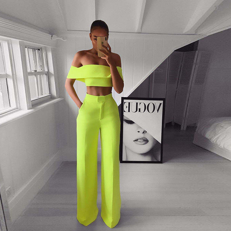Women Strapless and Wide Leg Pants Sexy Two Piece Outfits - Sport Girls USA