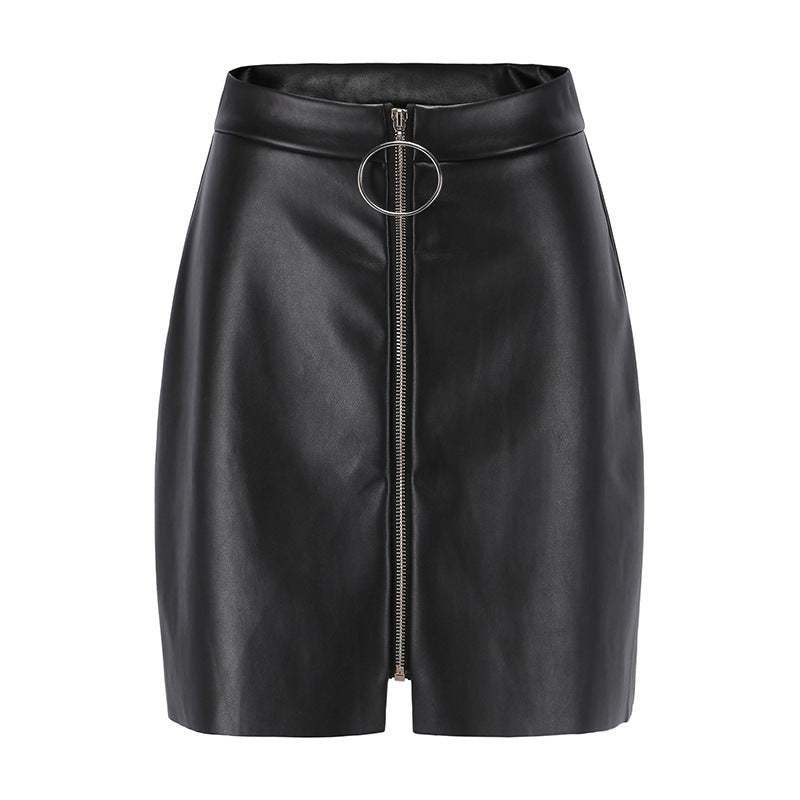 European And American Leather Skirt High Waist Skirt Women - Sport Girls USA