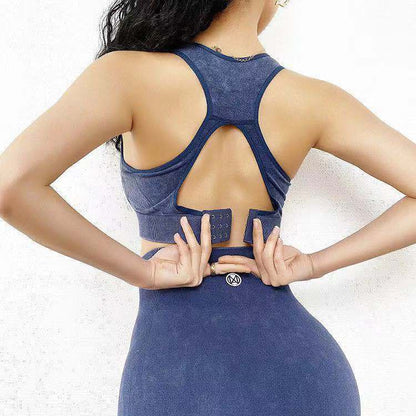 Running Shockproof Gathers Stereotyped Vest-style Anti-sagging Fitness Yoga Bra Set - Sport Girls USA