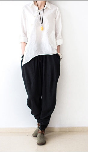 Linen Pants, Women Harem Pants - Sport Girls USA