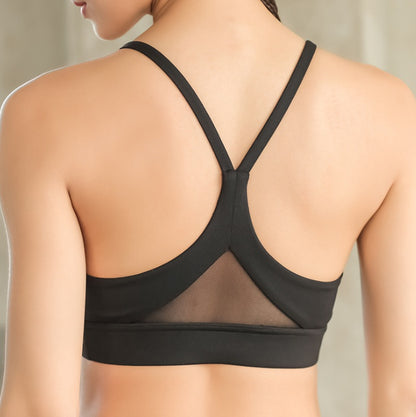 Back Mesh Triangle Push Up Sports Bra - Sport Girls USA