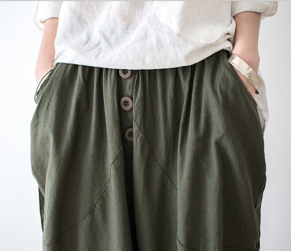 Linen Pants, Women Harem Pants - Sport Girls USA