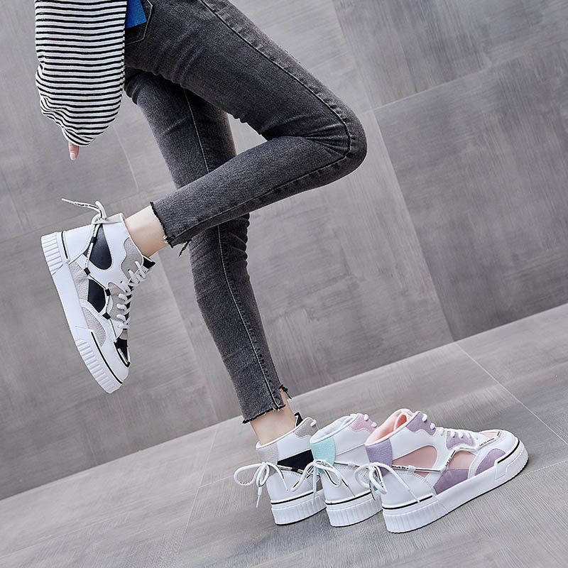 High Top White Shoes Women Flat Running Shoes Women - Sport Girls USA