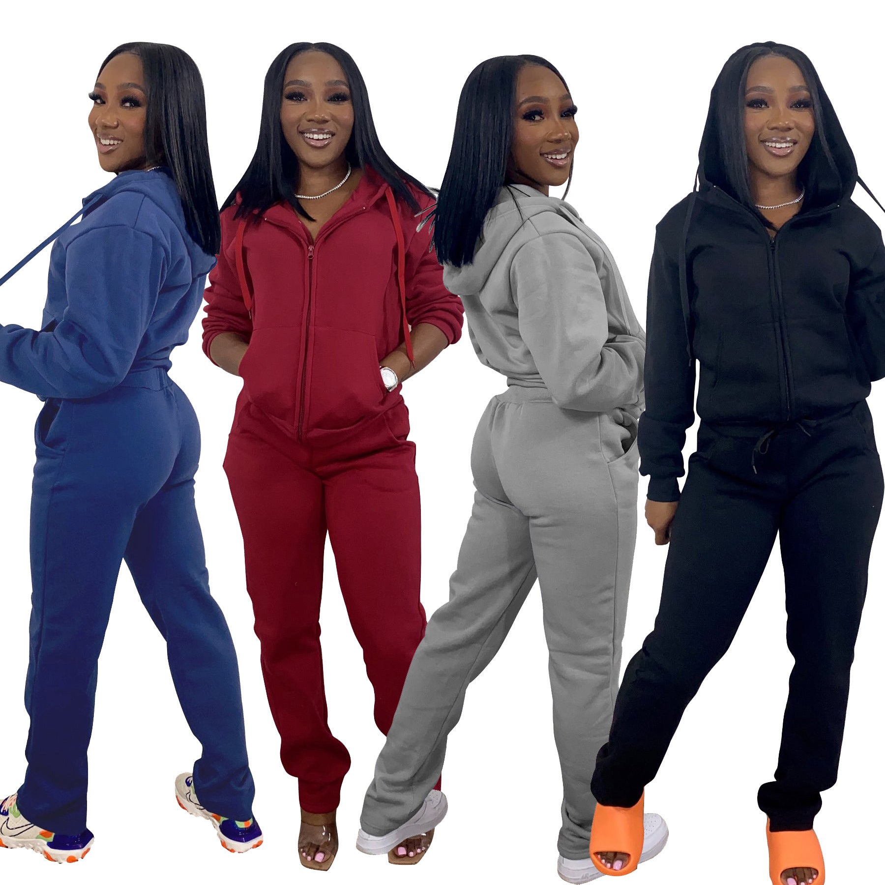 Women Sweatsuit Set 2 Piece Outfits Casual Hoodies Tops And Sweatpants Jogger Tracksuits Loose Trousers - Sport Girls USA